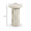 TOV Furniture Asta Faux Travertine Indoor/Outdoor Concrete Side Table