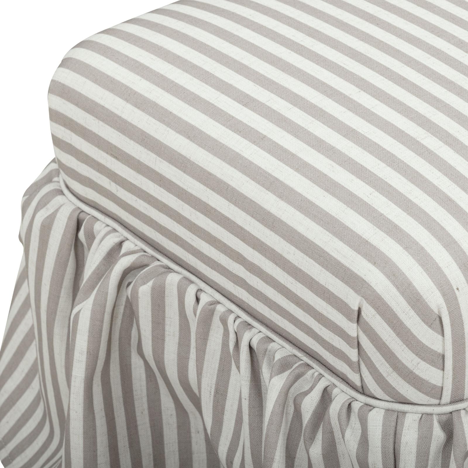 TOV Furniture Gertrude Striped Performance Linen Skirted Ottoman
