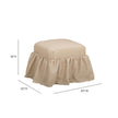 TOV Furniture Gertrude Yellow Gingham Performance Linen Skirted Ottoman