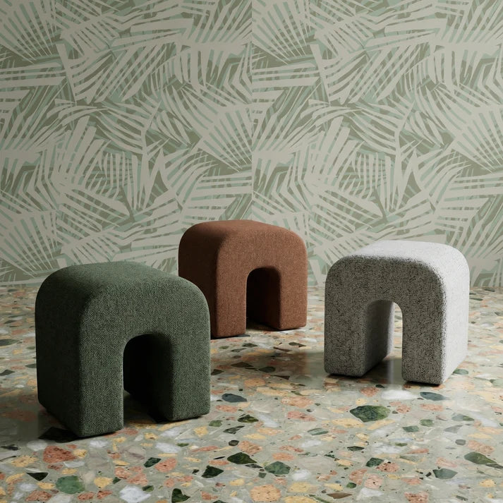 TOV Furniture Desi Woven Performance Fabric Ottoman