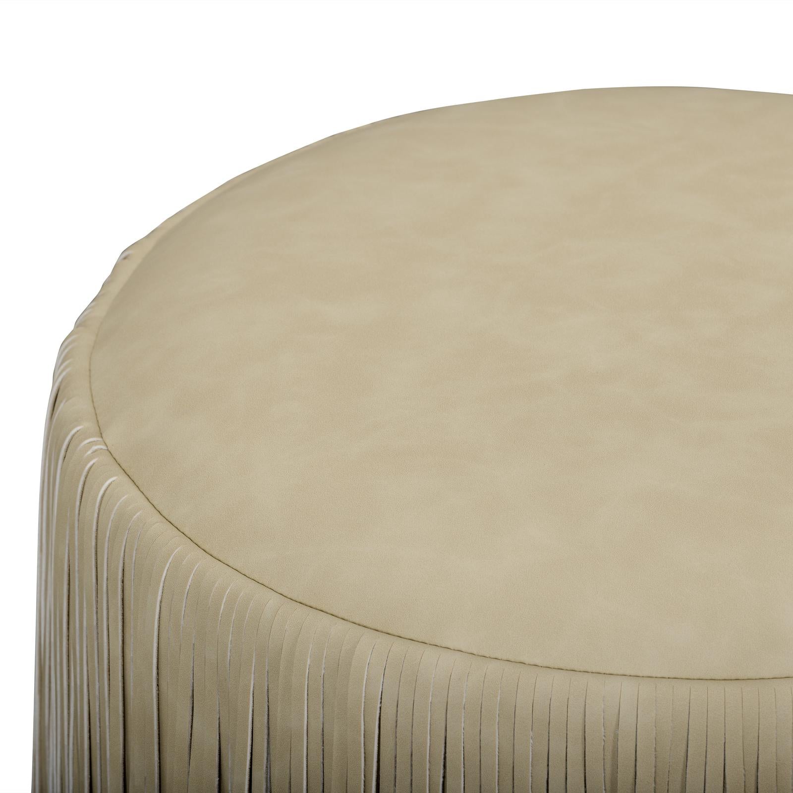 TOV Furniture Shag Me Performance Vegan Leather Ottoman