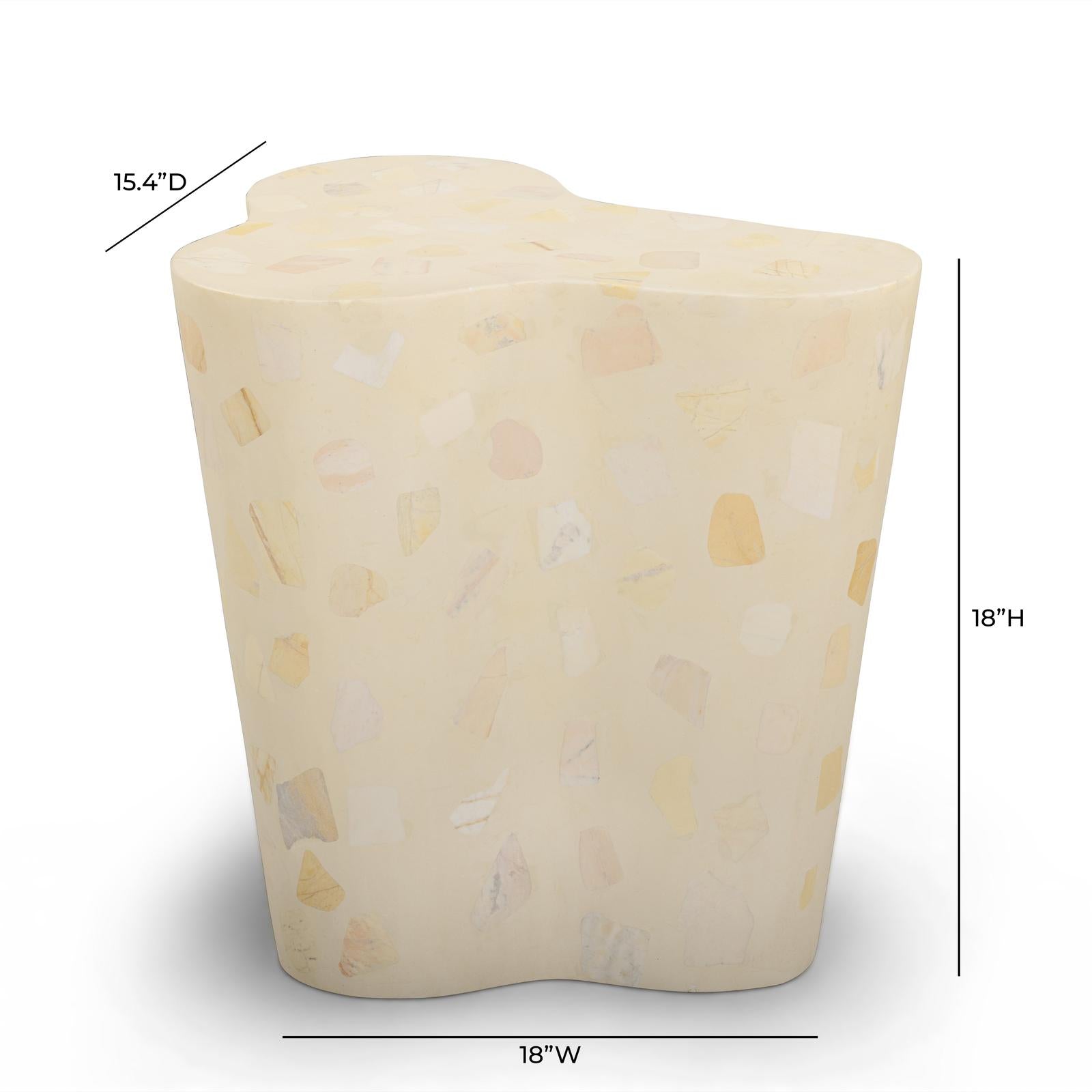 TOV Furniture Slab Faux Terrazzo Indoor/Outdoor Side Table