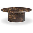 TOV Furniture Byron Dark Brown Faux Marble Indoor/Outdoor Concrete Round Coffee Table