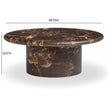 TOV Furniture Byron Dark Brown Faux Marble Indoor/Outdoor Concrete Round Coffee Table