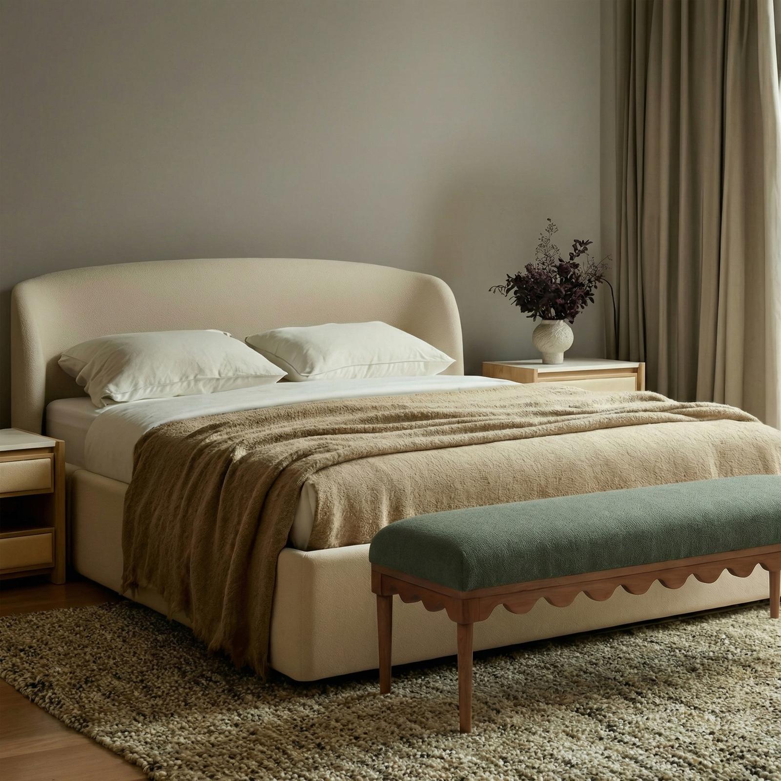 TOV Furniture Oodle Performance Vegan Mohair Bench