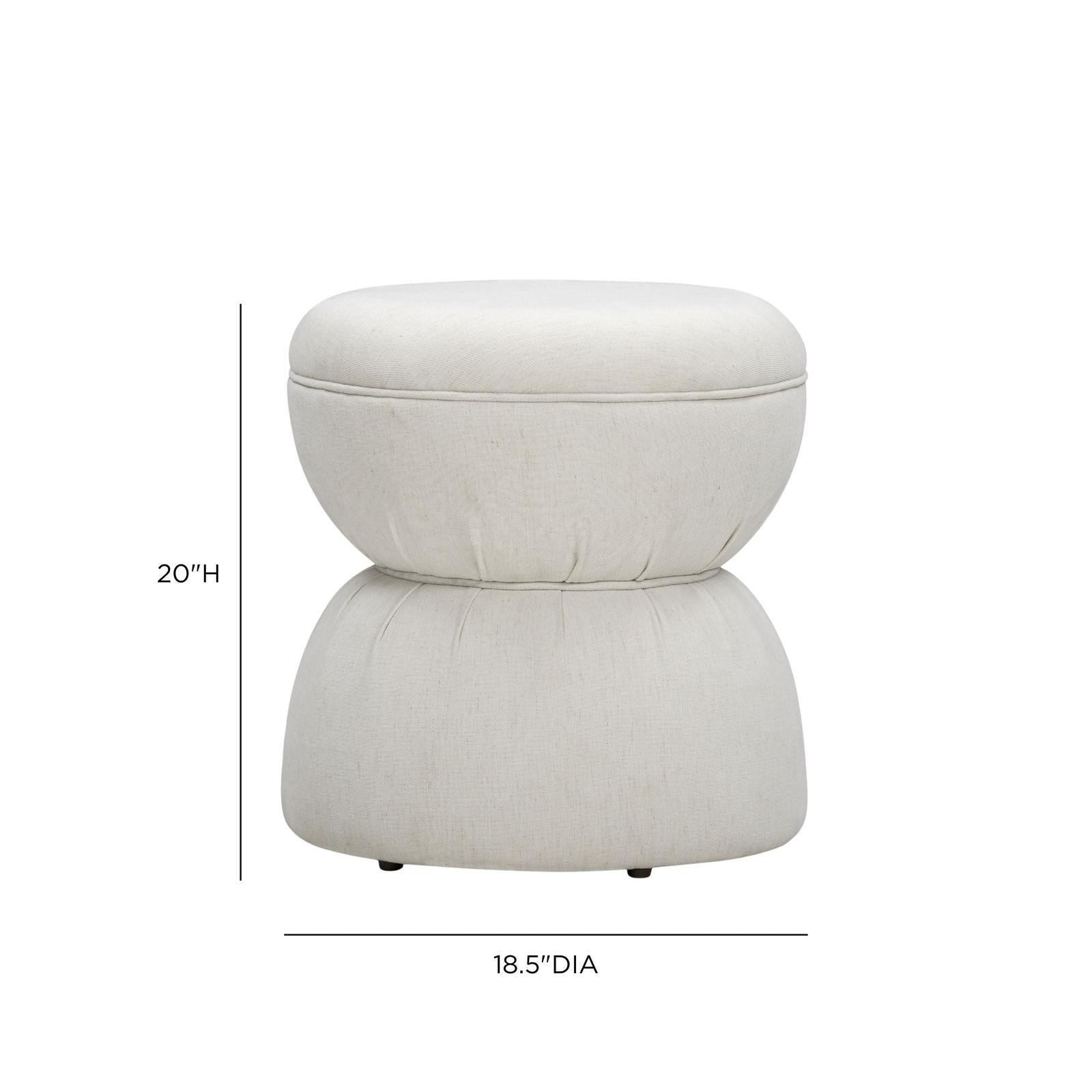 TOV Furniture Tomlin Ruched Performance Fabric Game Ottoman
