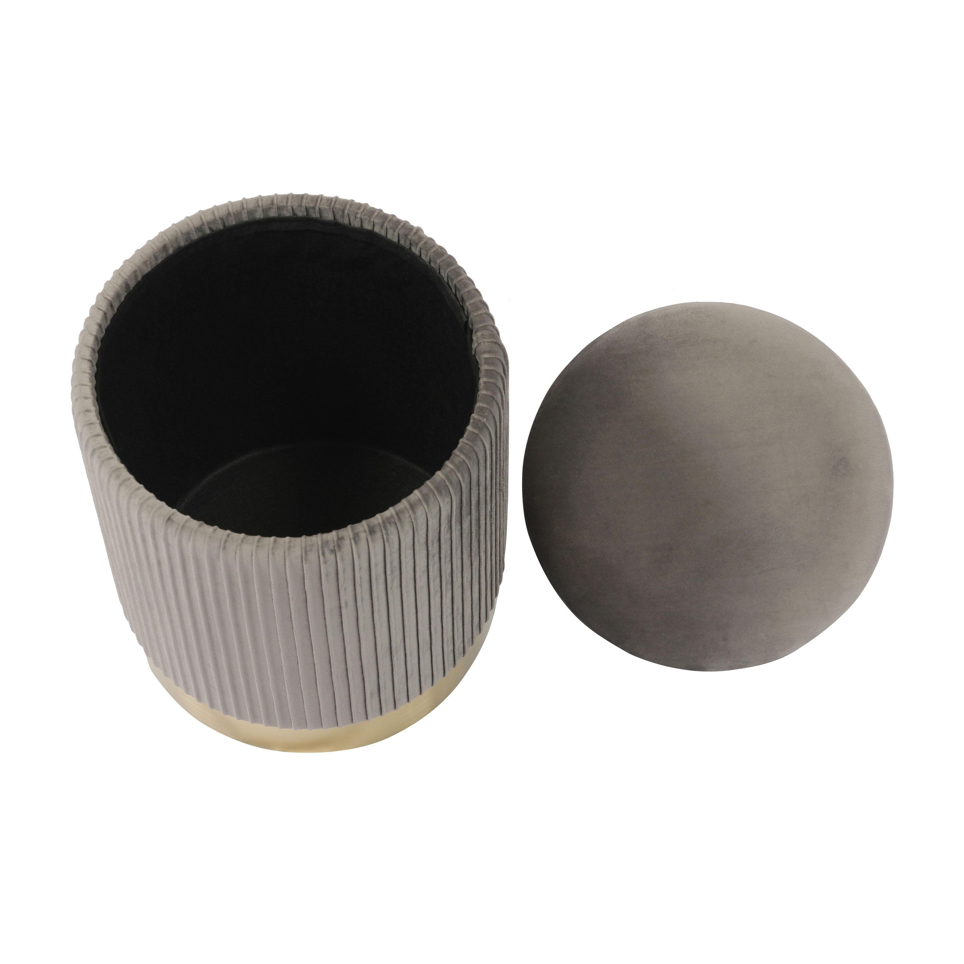 TOV Furniture Zoe Velvet Storage Ottoman