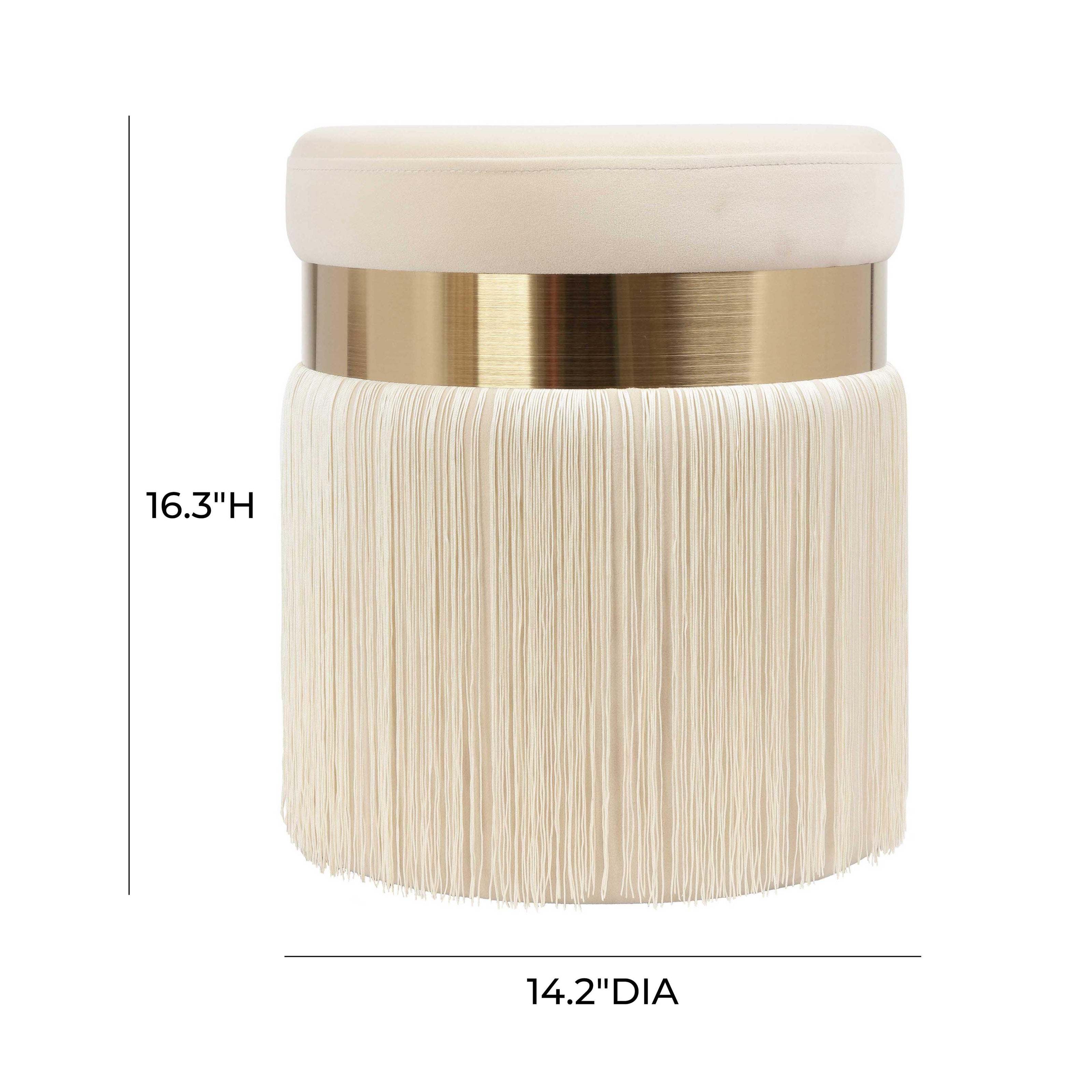 TOV Furniture Melody Tasseled Ottoman