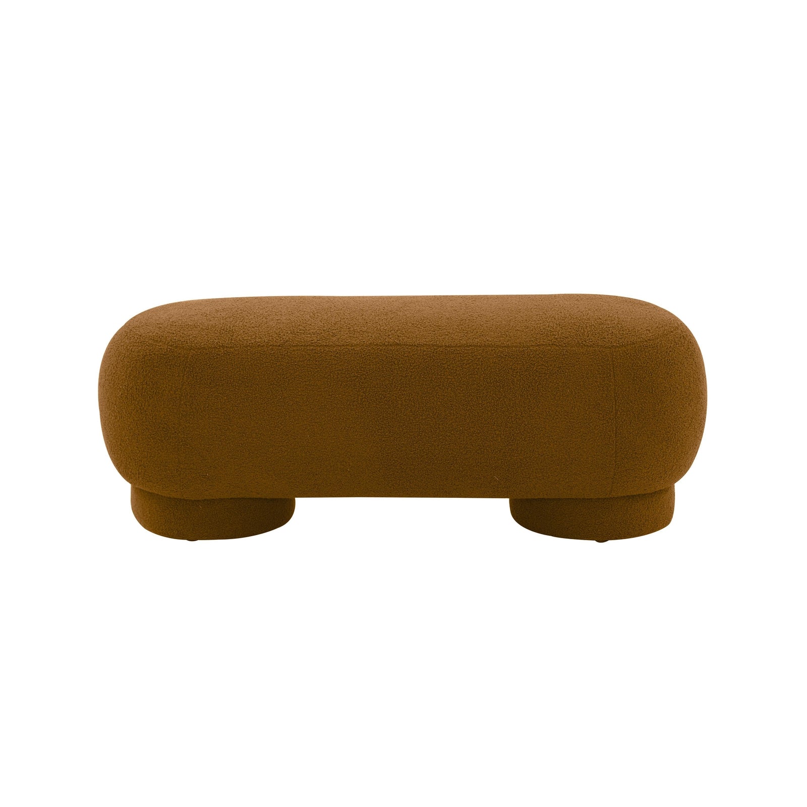 TOV Furniture Mara Cinnamon Brown Vegan Shearling Ottoman