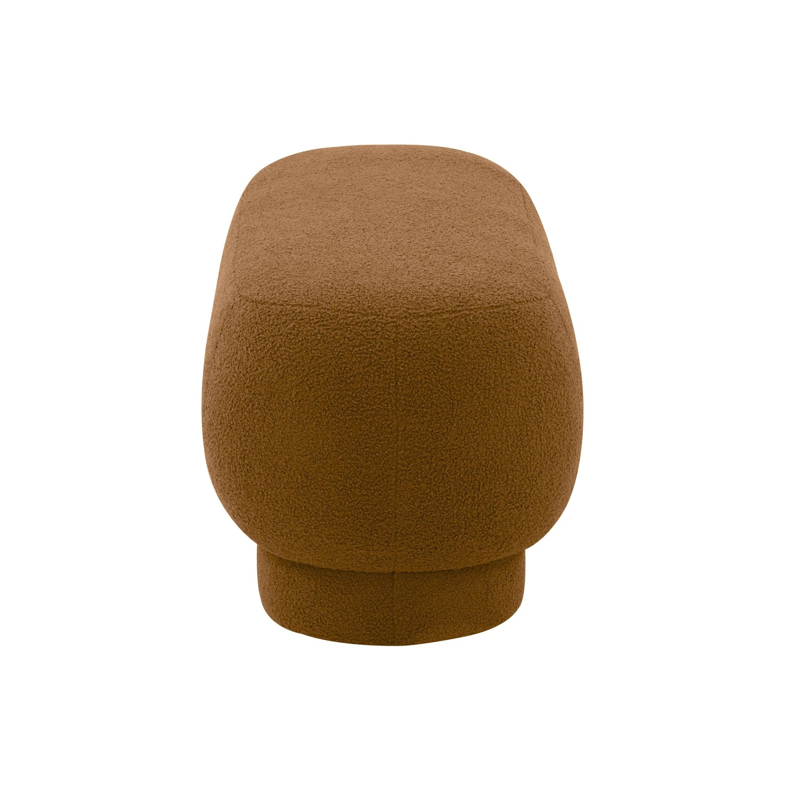 TOV Furniture Mara Cinnamon Brown Vegan Shearling Ottoman