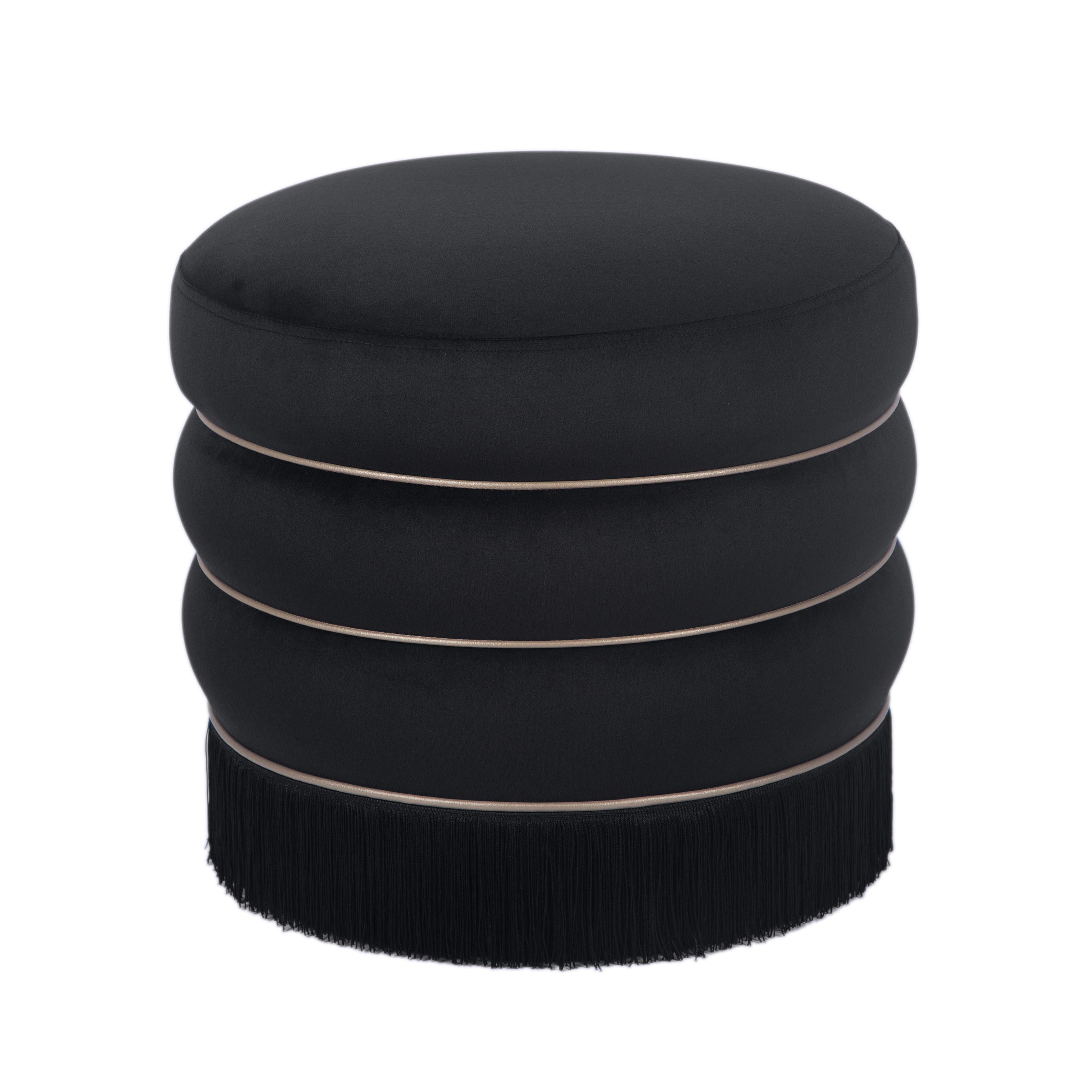 TOV Furniture Lakka Velvet Ottoman
