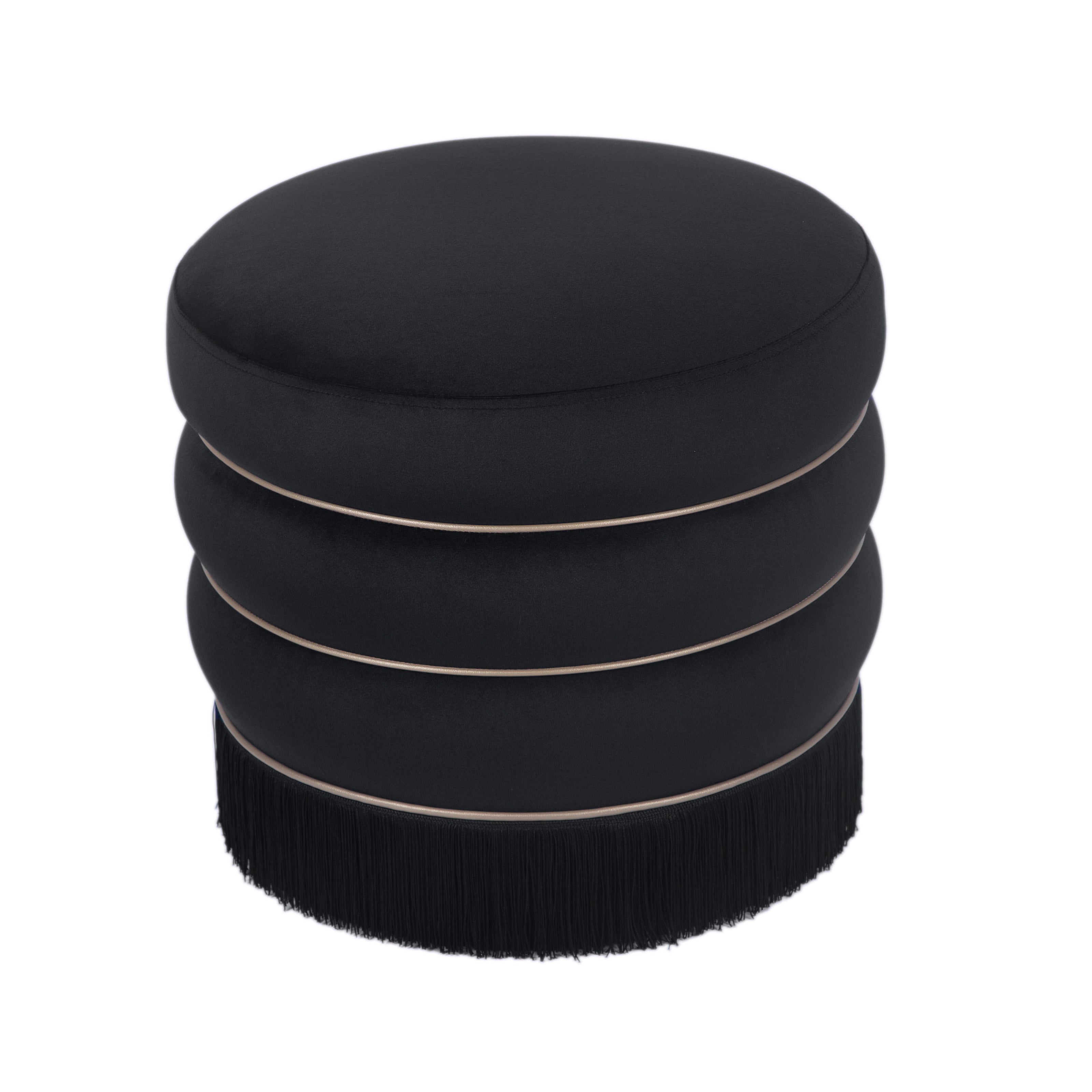 TOV Furniture Lakka Velvet Ottoman