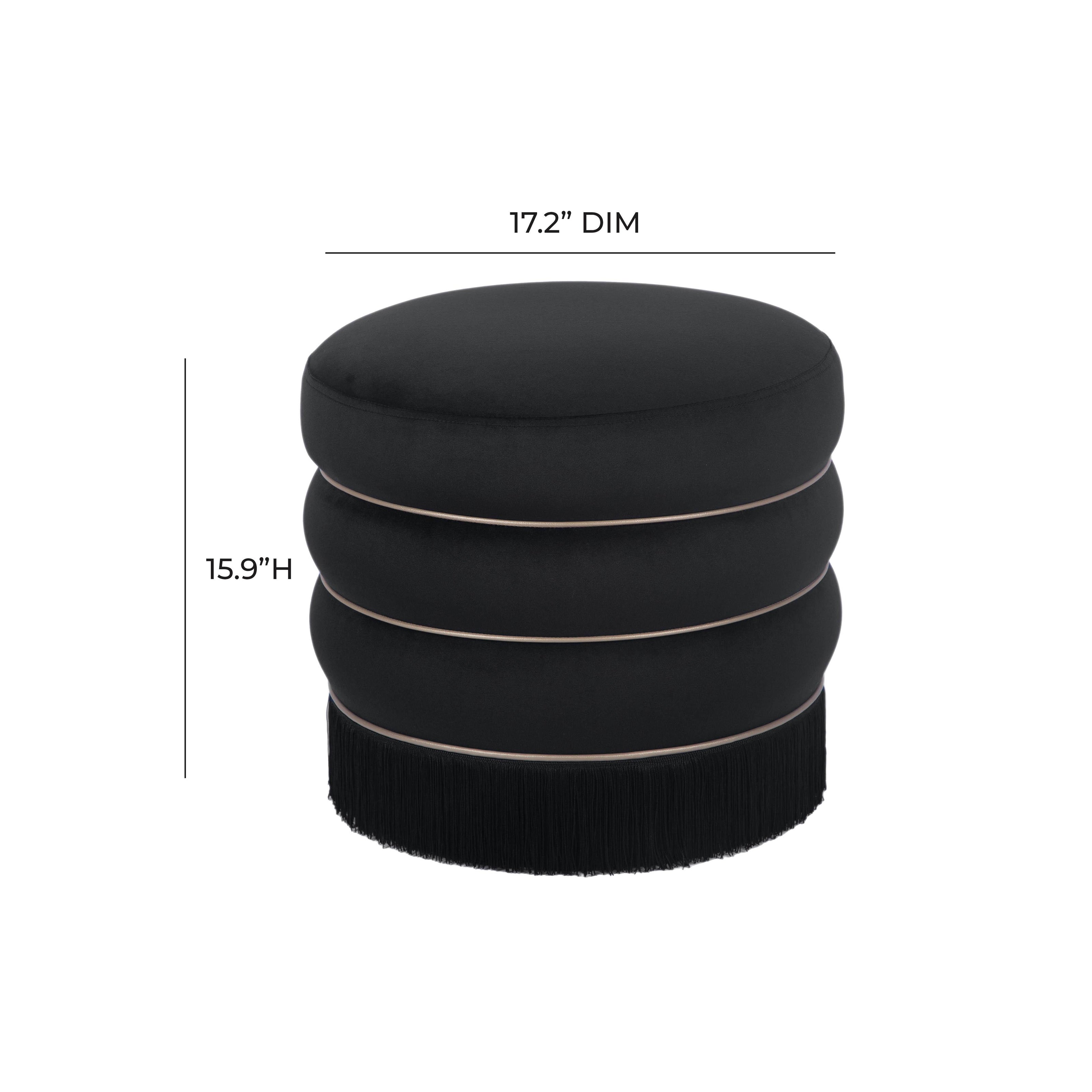 TOV Furniture Lakka Velvet Ottoman