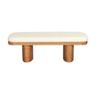 TOV Furniture Ollie White Boucle Wooden Bench