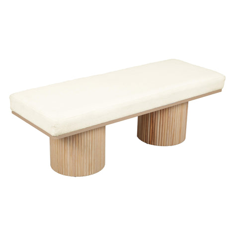 TOV Furniture Sagano White Dyed-Yarn Bench