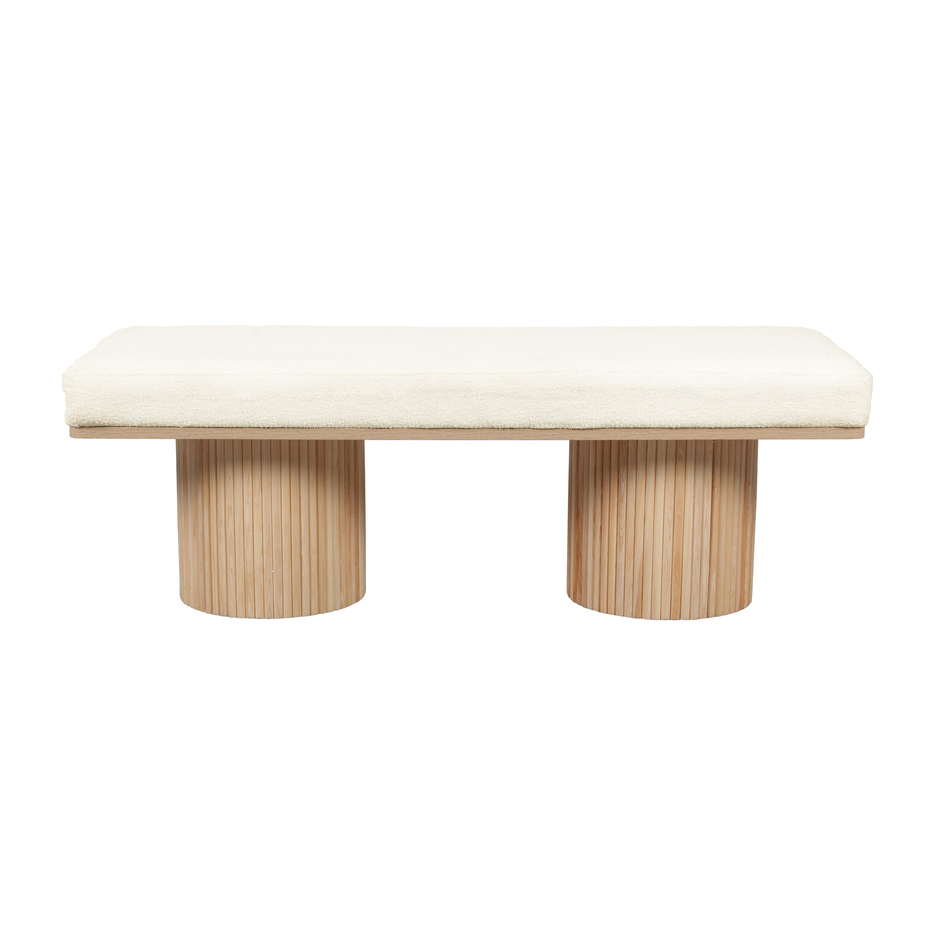 TOV Furniture Sagano White Dyed-Yarn Bench