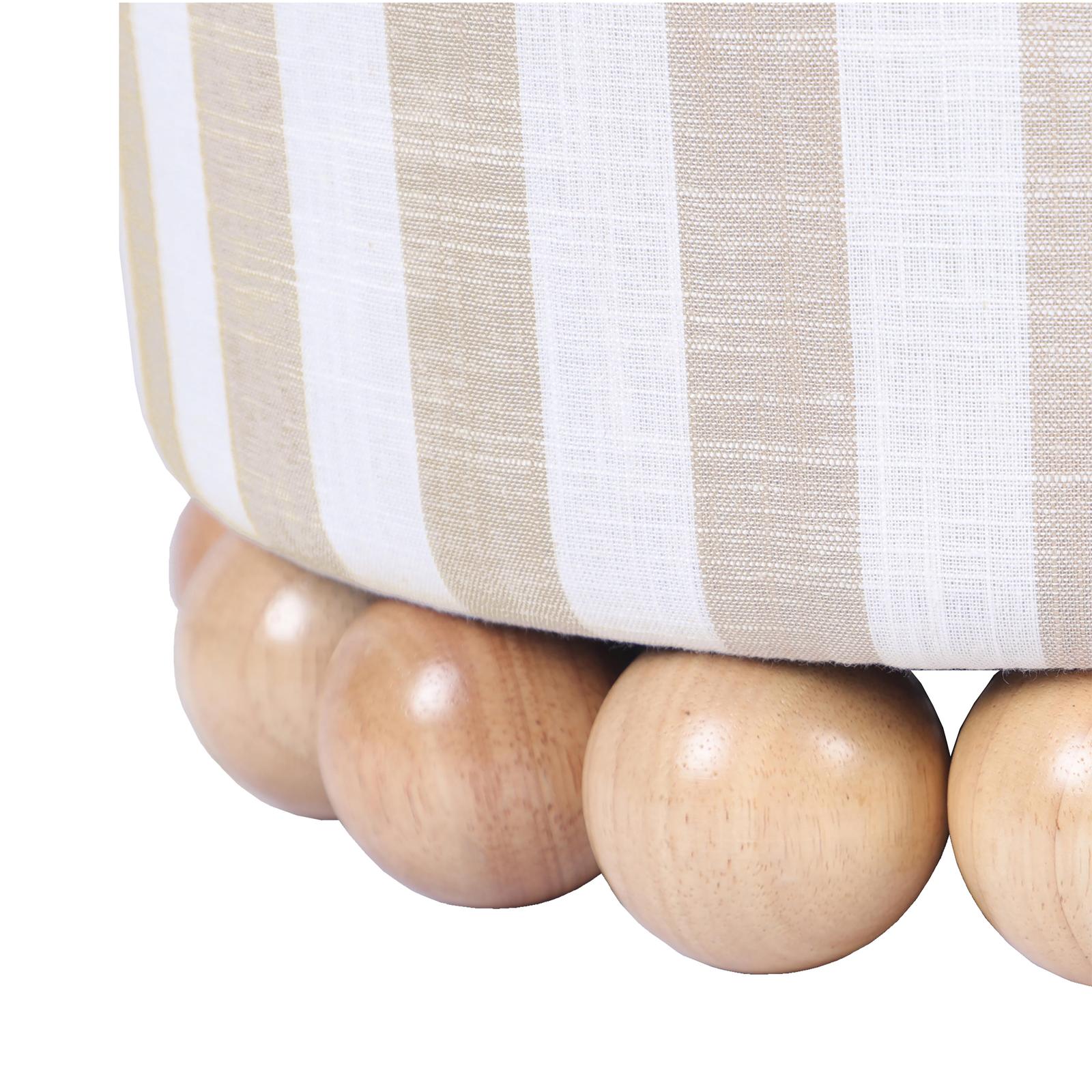TOV Furniture Dex Striped Linen Ottoman