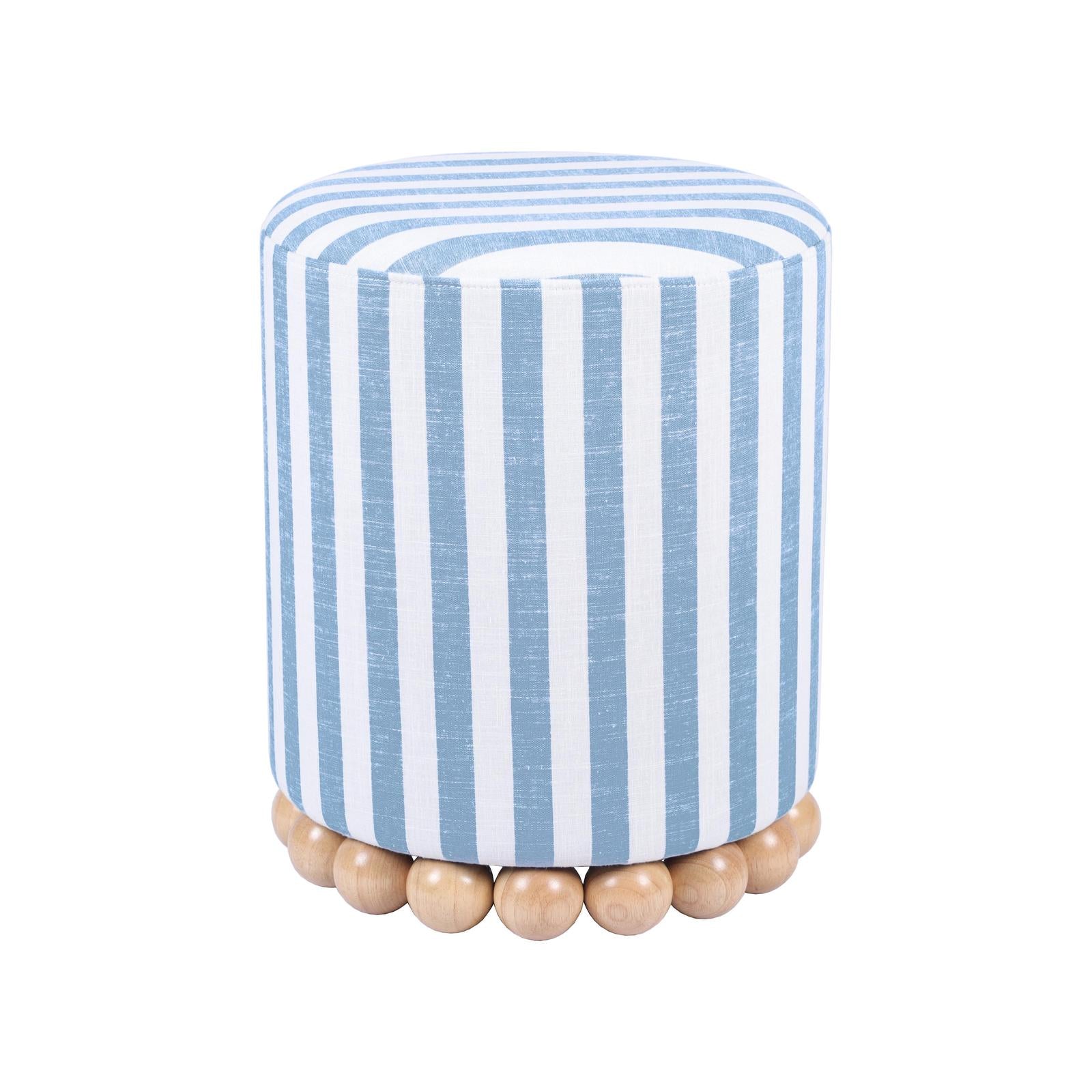 TOV Furniture Dex Striped Linen Ottoman