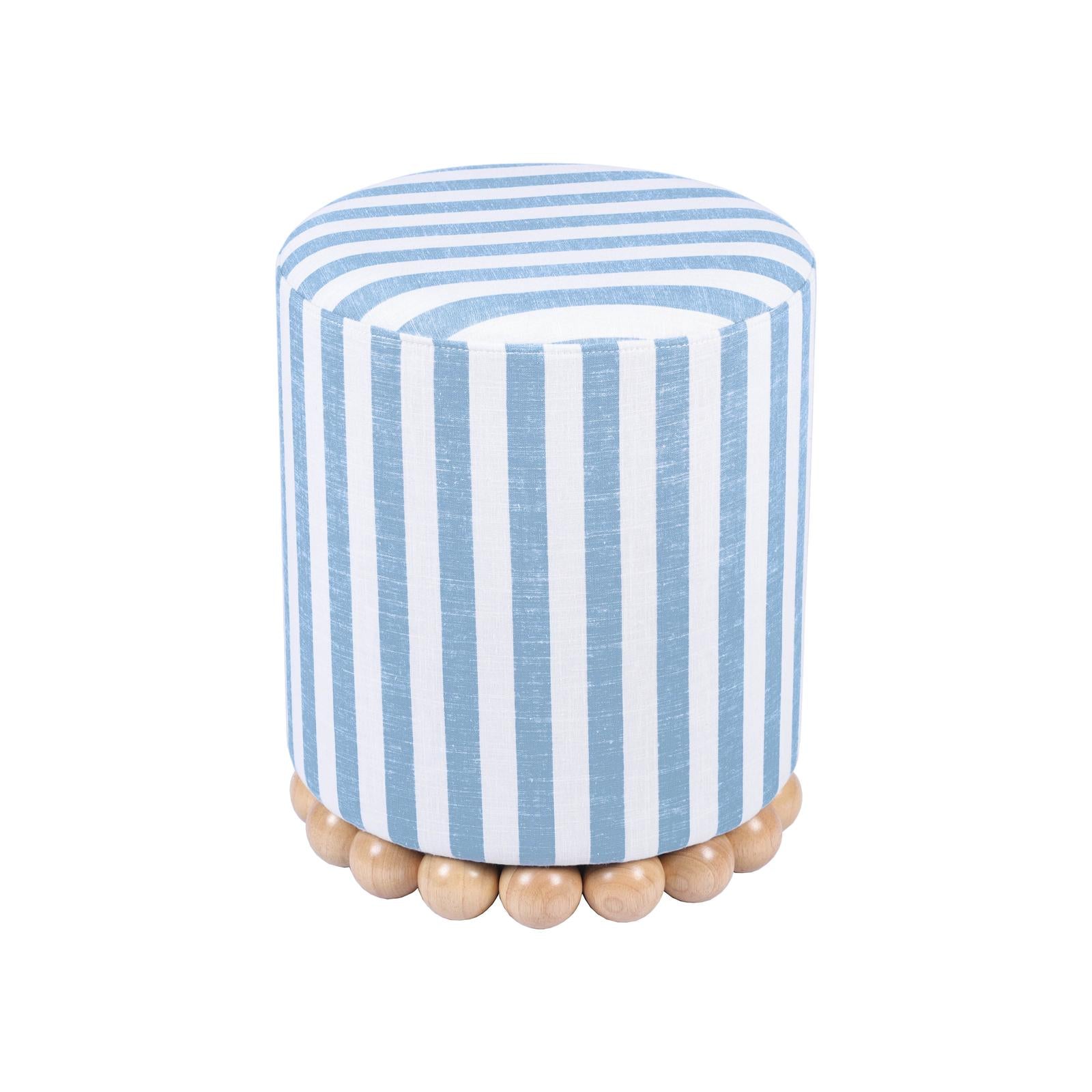 TOV Furniture Dex Striped Linen Ottoman