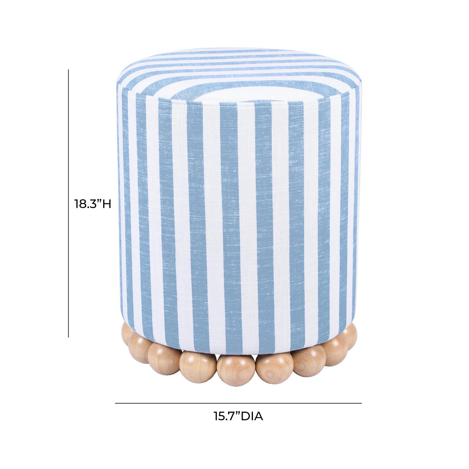 TOV Furniture Dex Striped Linen Ottoman