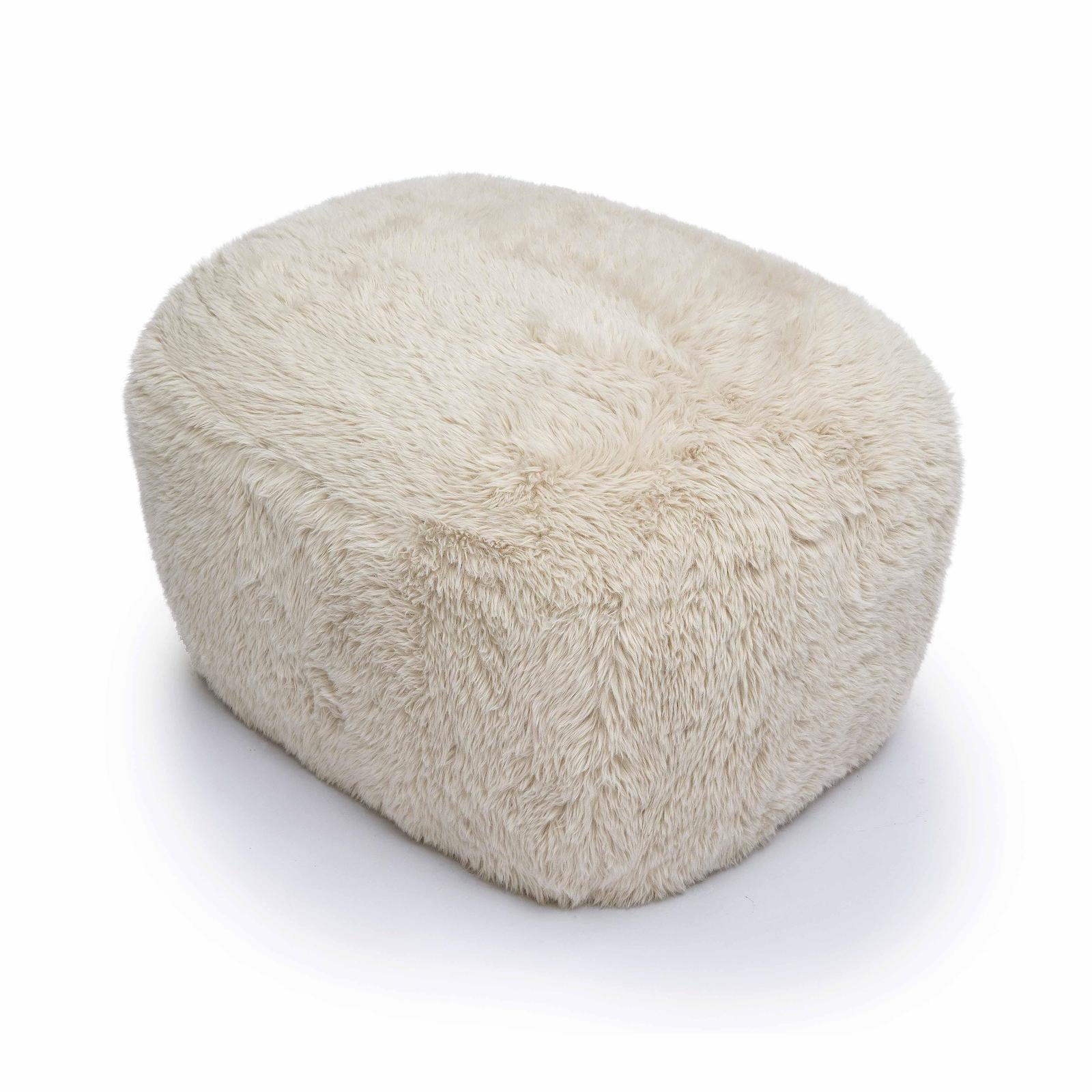 TOV Furniture Britt Contract-Grade Vegan Shearling Ottoman