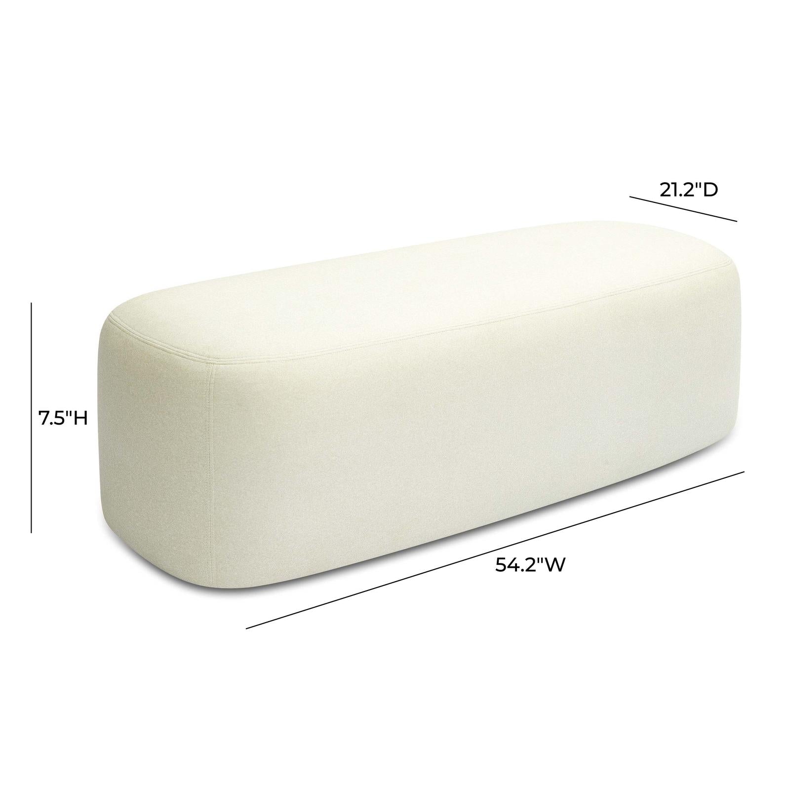 TOV Furniture Graceland Faux Mohair Bench
