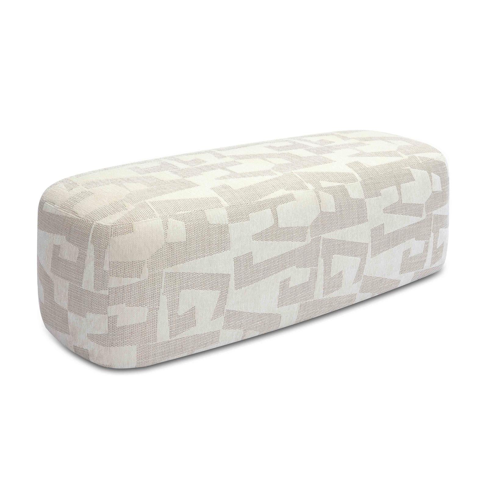 TOV Furniture Graceland Cream Jacquard Bench