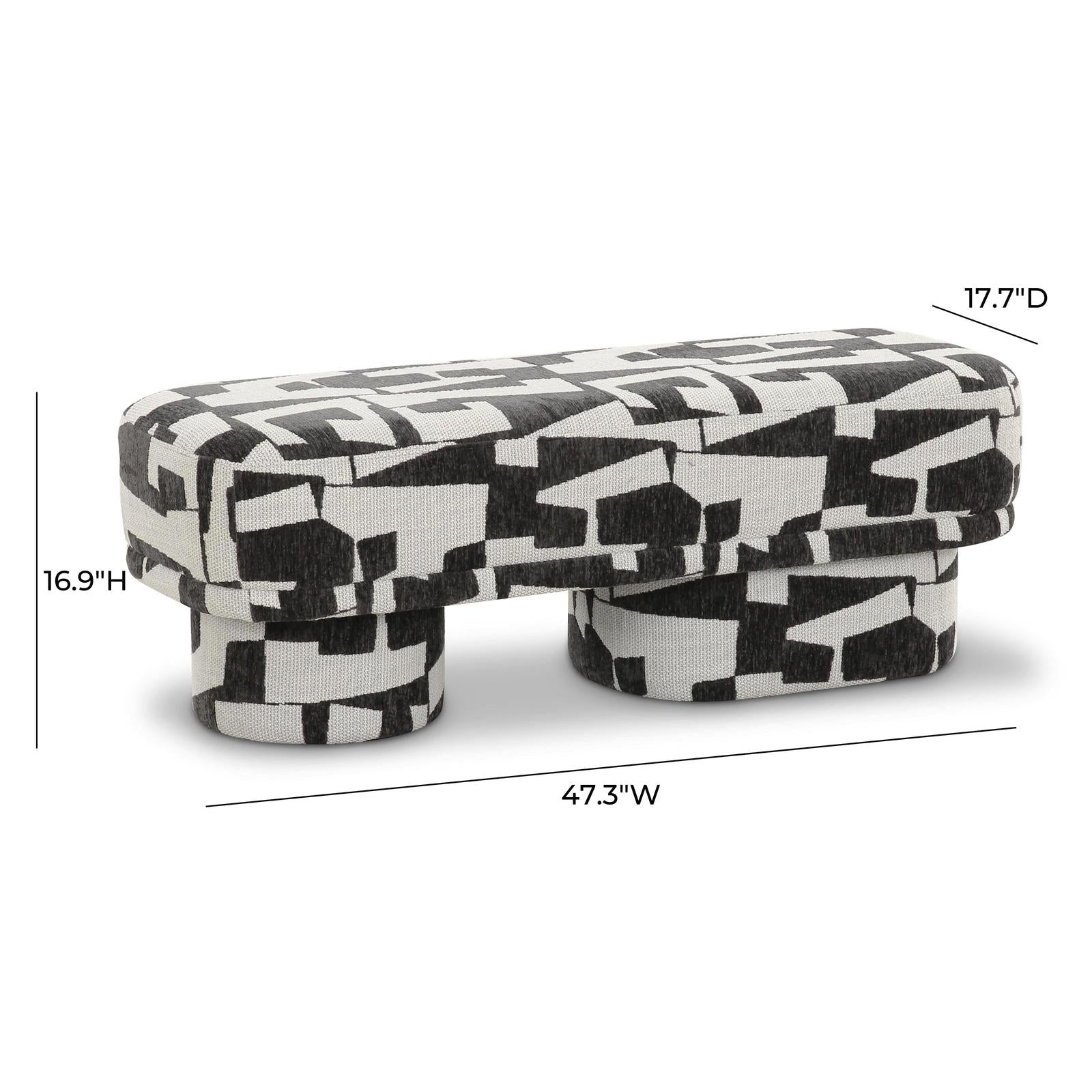 TOV Furniture Lena Jacquard Bench