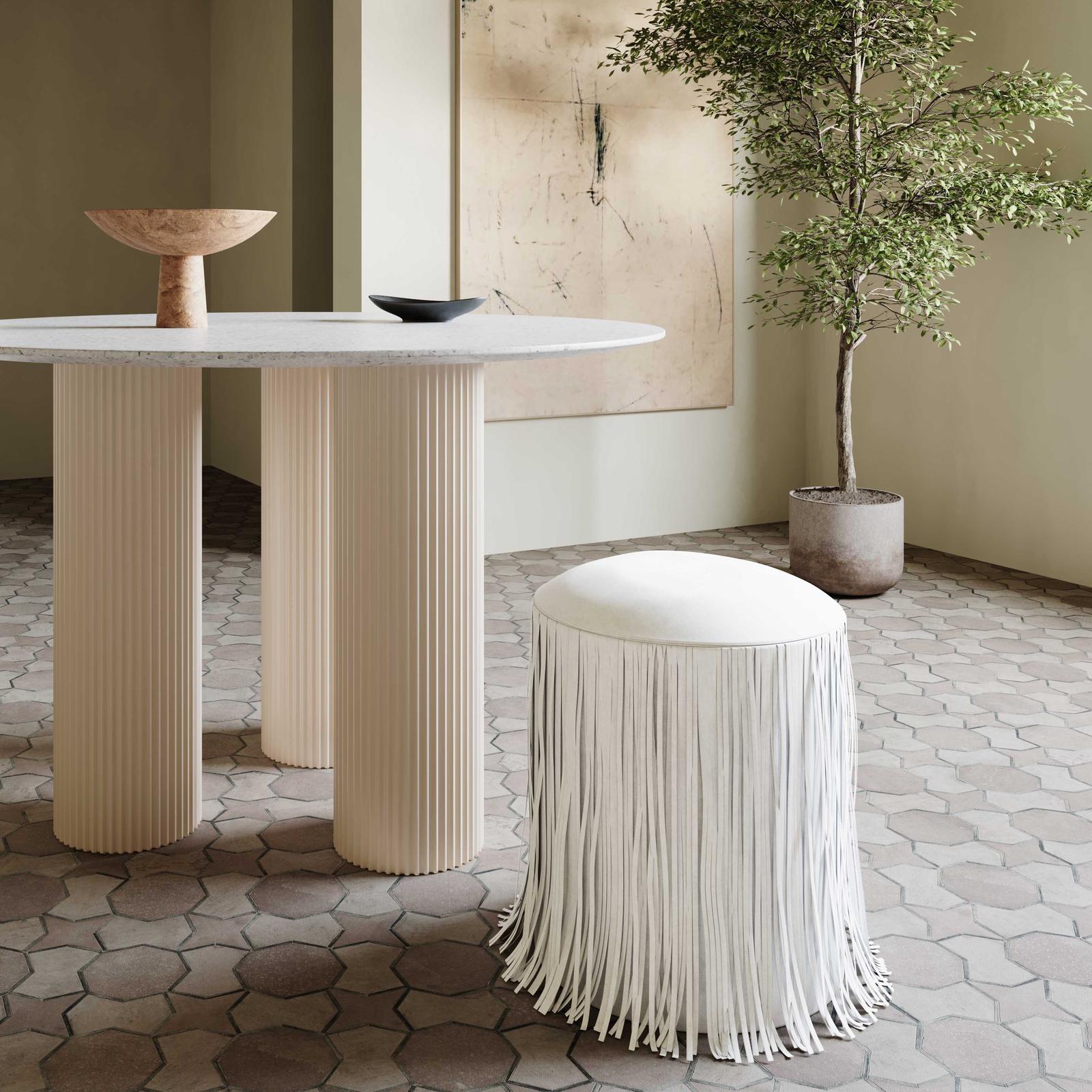 TOV Furniture Shag Me Performance Vegan Leather Ottoman