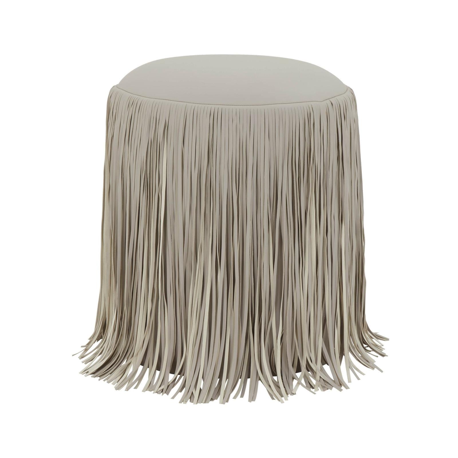 TOV Furniture Shag Me Performance Vegan Leather Ottoman