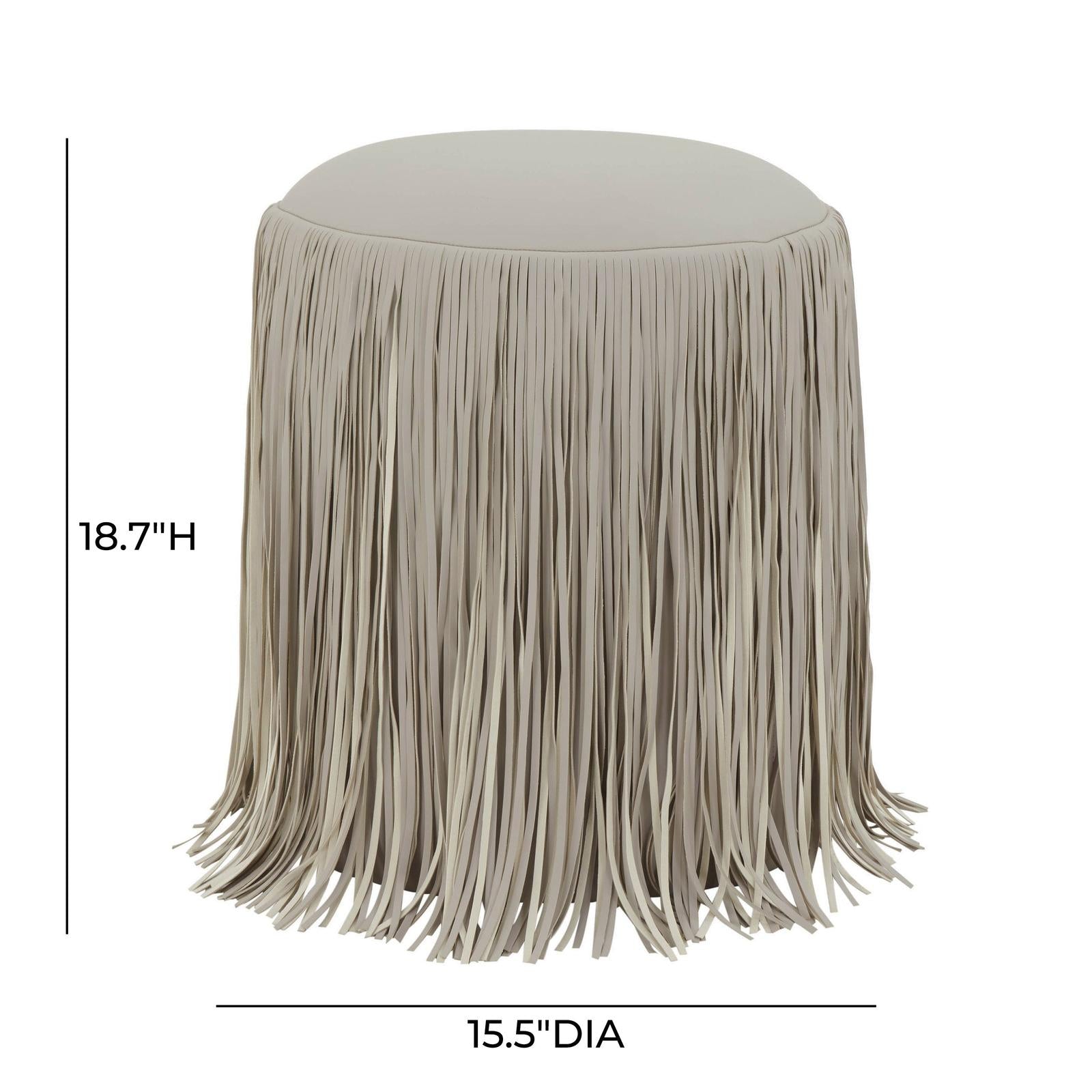 TOV Furniture Shag Me Performance Vegan Leather Ottoman