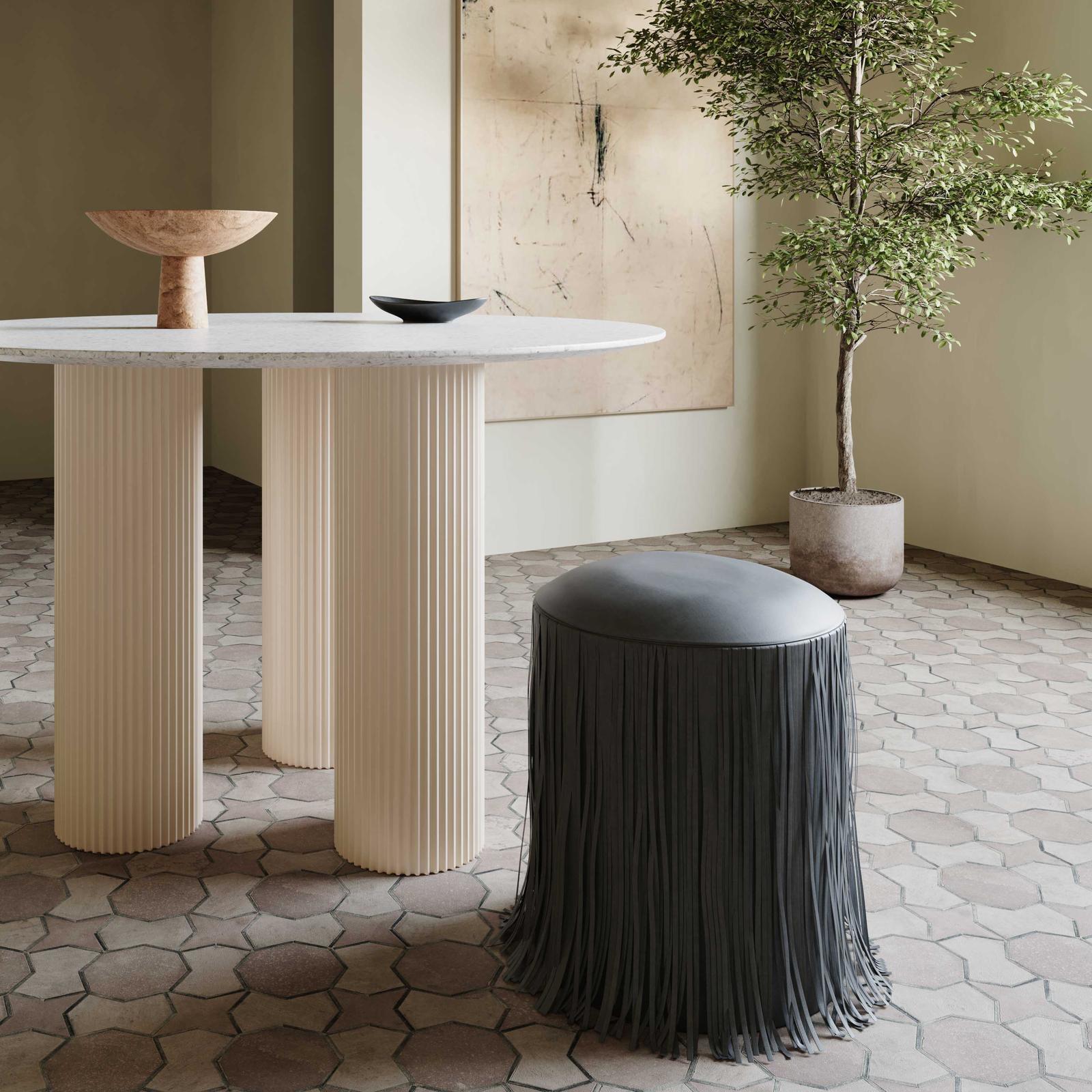 TOV Furniture Shag Me Performance Vegan Leather Ottoman