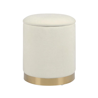 TOV Furniture Zoe Cream Chenille Storage Ottoman