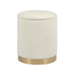 TOV Furniture Zoe Cream Chenille Storage Ottoman