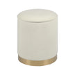 TOV Furniture Zoe Cream Chenille Storage Ottoman