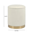 TOV Furniture Zoe Cream Chenille Storage Ottoman