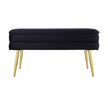 TOV Furniture Ziva Black Velvet Storage Bench