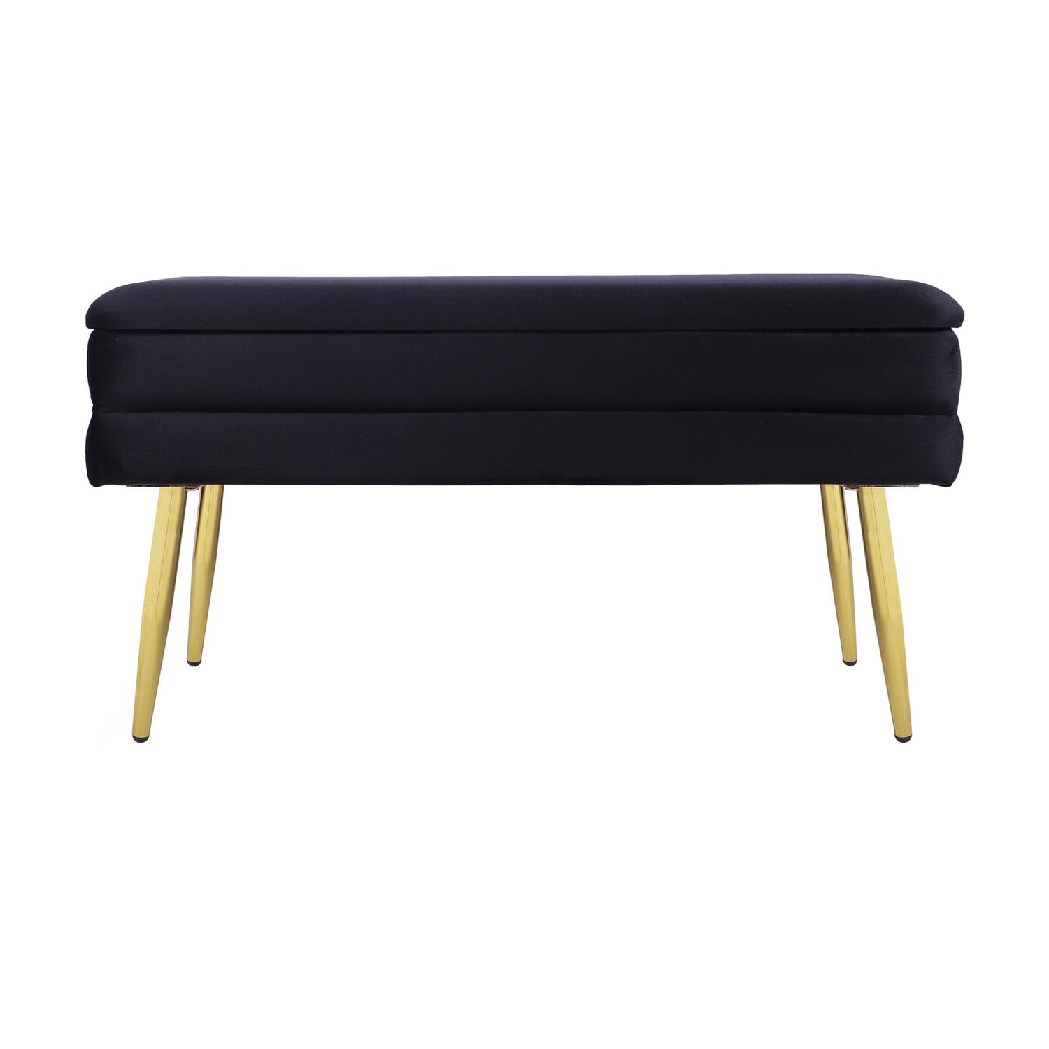 TOV Furniture Ziva Black Velvet Storage Bench