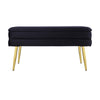 TOV Furniture Ziva Black Velvet Storage Bench