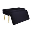 TOV Furniture Ziva Black Velvet Storage Bench