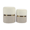 TOV Furniture Gigi Cream and Tan Chenille Storage Ottoman - Set of 2