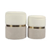 TOV Furniture Gigi Cream and Tan Chenille Storage Ottoman - Set of 2