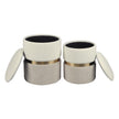 TOV Furniture Gigi Cream and Tan Chenille Storage Ottoman - Set of 2