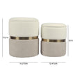 TOV Furniture Gigi Cream and Tan Chenille Storage Ottoman - Set of 2