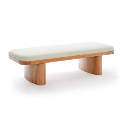 TOV Furniture Ollie White Performance Boucle Large Bench