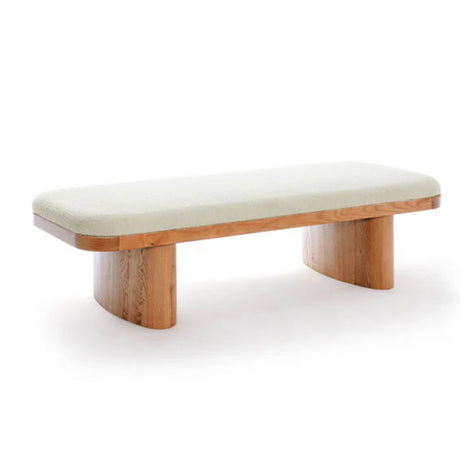 TOV Furniture Ollie White Performance Boucle Large Bench