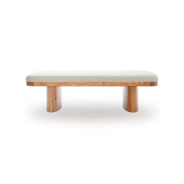 TOV Furniture Ollie White Performance Boucle Large Bench