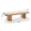 TOV Furniture Ollie White Performance Boucle Large Bench