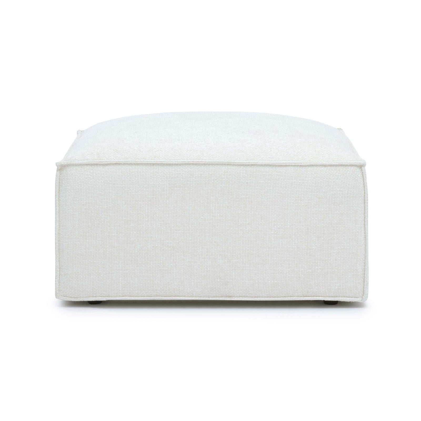 TOV Furniture Mindy Performance Chenille Basketweave Ottoman