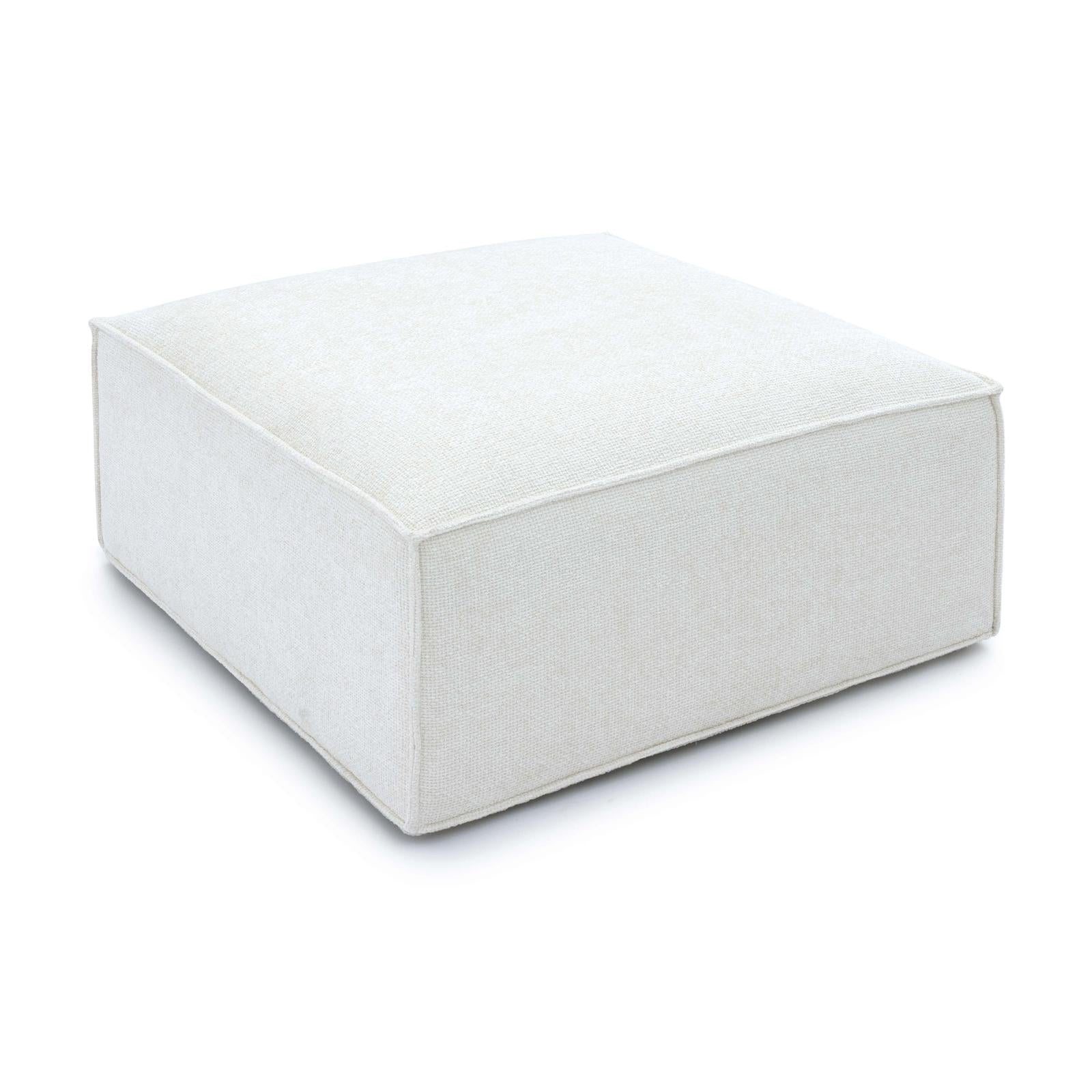 TOV Furniture Mindy Performance Chenille Basketweave Ottoman